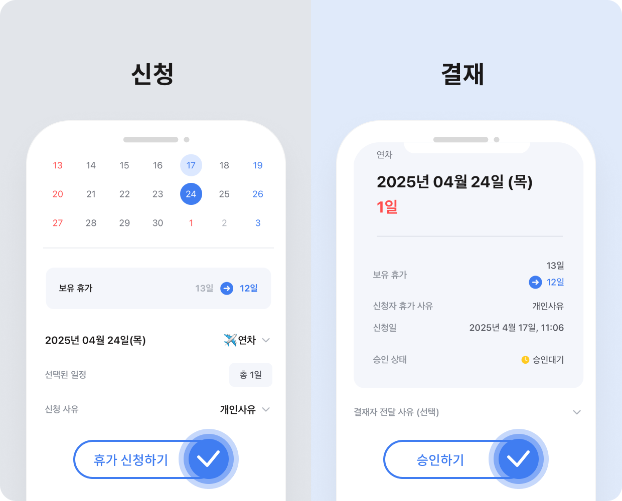 APP을 통한 간편한 신청/결재